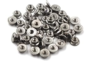 M6 Flange Nut Hex Lock Nuts,304 Stainless Steel (Pack of 50)