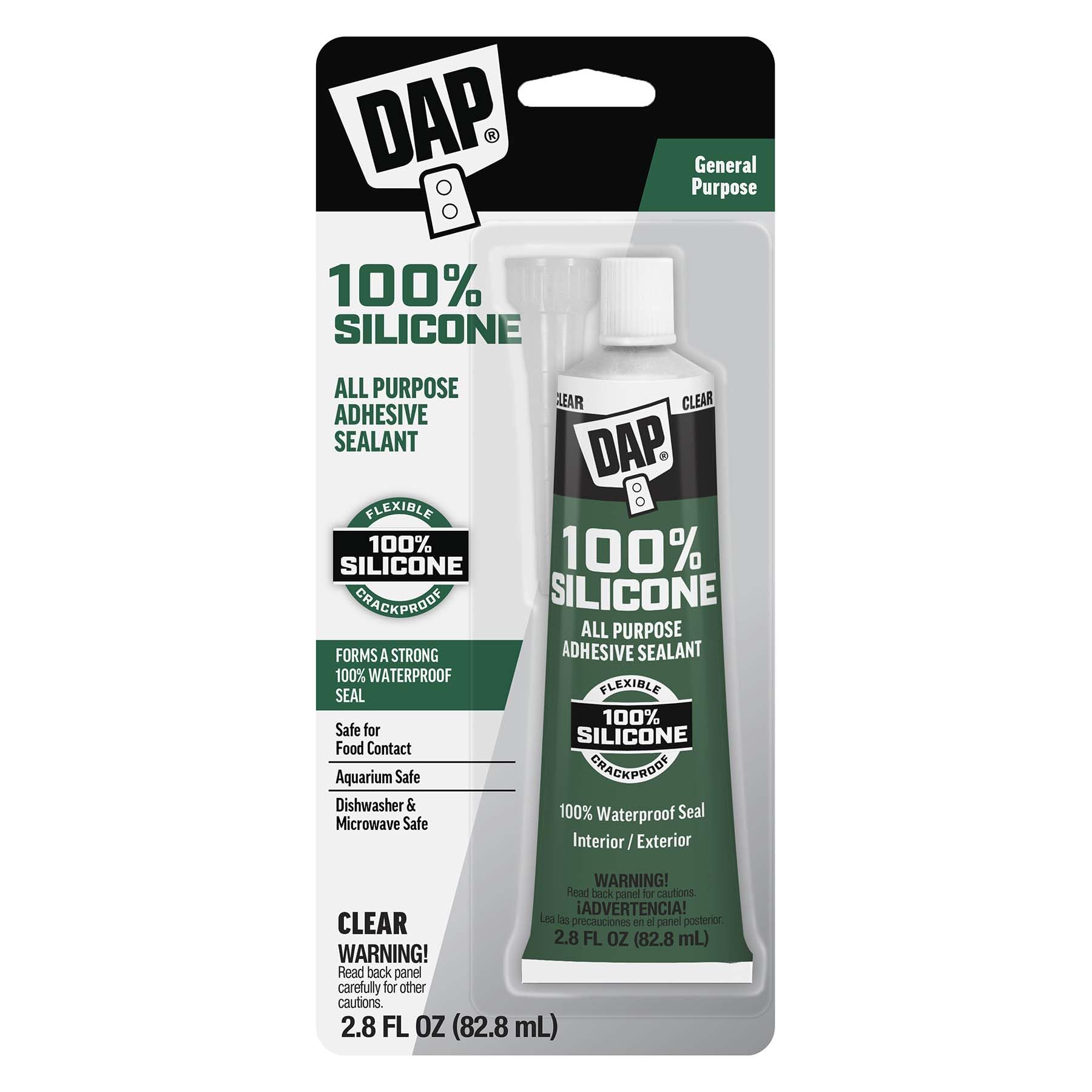 Photo 1 of **PREVIOUSLY USED** DAP All Purpose 100% Silicone Adhesive Sealant, Clear, 2.8 oz (7079800755)