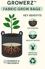 Growerz 20L Fabric Grow Pot - Durable Non-Woven PET Plant Container view 7