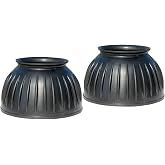 Professional's Choice Pull On Rubber Bell Boots for Horses | High-Quality Ribbed Rubber, 360-Degree Hoof Protection, Rolled Collar