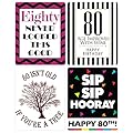 Chic 80th Birthday Wine Label Pack - Birthday Party Supplies, Ideas and Decorations - Funny Birthday Gifts for Women