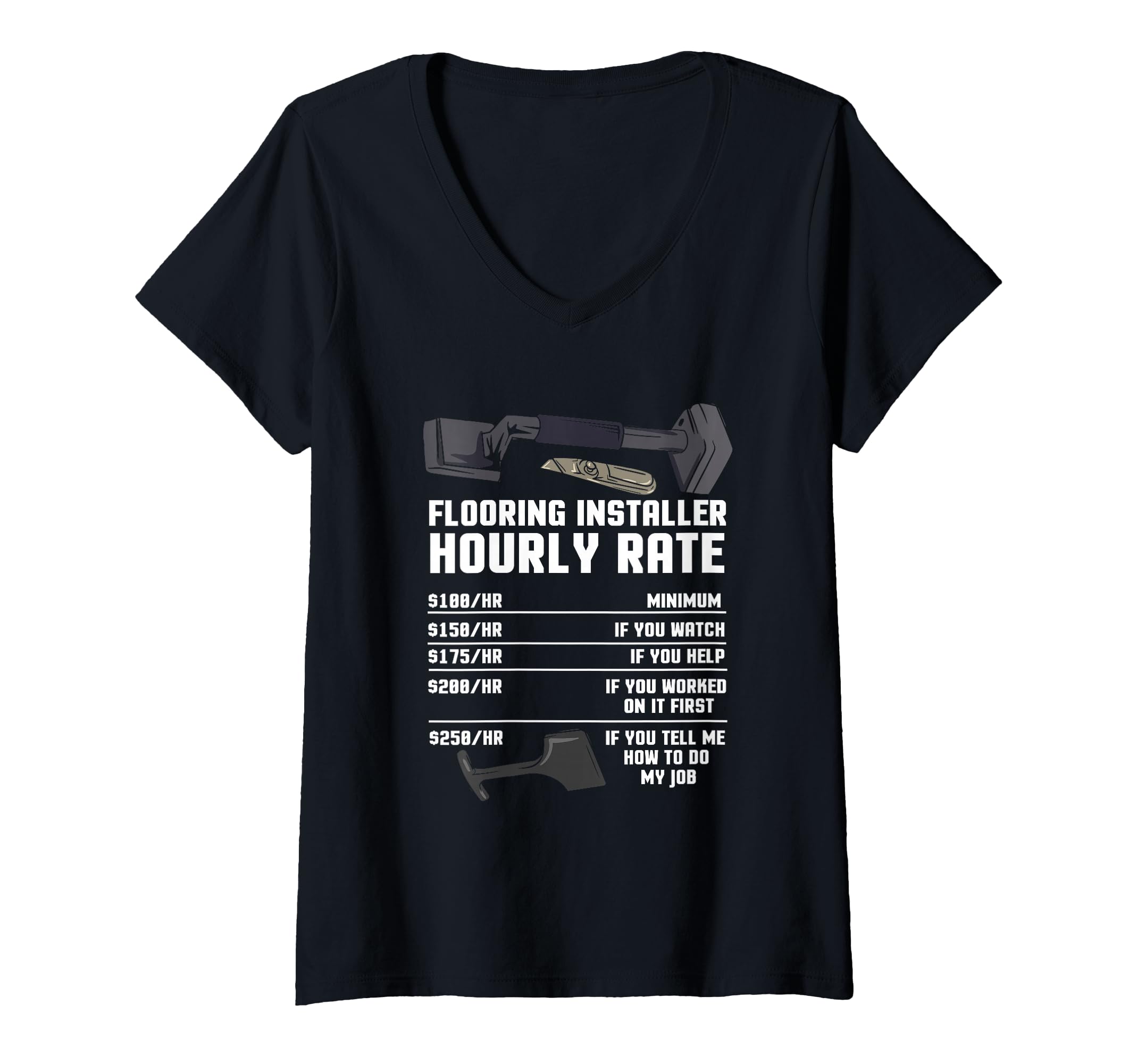 Womens Flooring Installer Contractor Rate - Floor Installation V-Neck T-Shirt