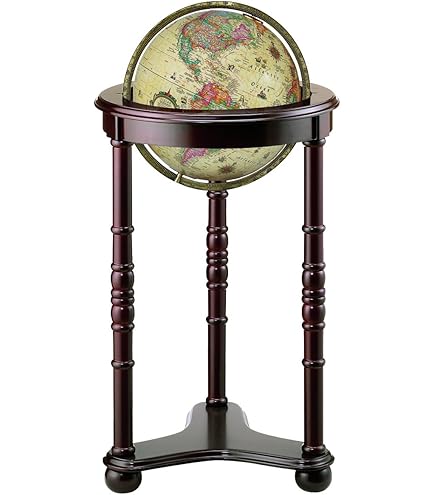 12" Zurich World Globe - Blue Ocean Canvas With Raised Relief & Diecast Base