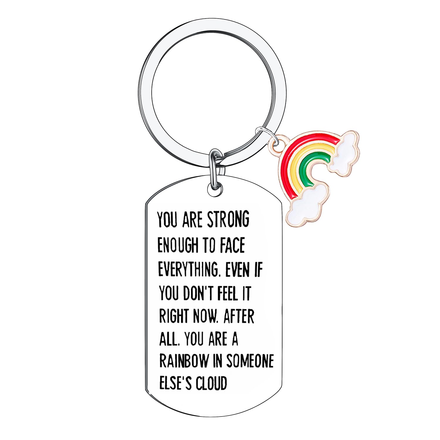 Inspirational Gifts for Women Rainbow Keyring Motivational Gifts for Friends Daughter Sister Christmas Birthday Present Encouragement Gift You Are Strong Enough Present (You Are Strong Enough)