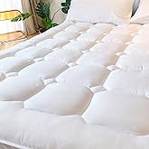 UNILIBRA King Size Mattress Pad Cooling Rayon from Bamboo, Quilted Fitted Mattress Protector Pillow Top Mattress Cover with D