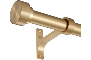 KEMMIE 16-150 Inch Curtain rods, 1 Inch Diameter Splicing and Telescoping Structure Window Treatment Rods Set Adjustable Drapery Rods Heavy Duty Pole, Warm Gold