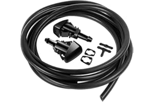TECLEDSN Windshield Washer Nozzles Kit, 2 Meters Windshield Washer Hose and Washer Jet with Connector, Front Windshield Washer Nozzles Kit Replacement for Chrysler, Dodge, Jeep, OEM #: 4805742AB, 5113049AA