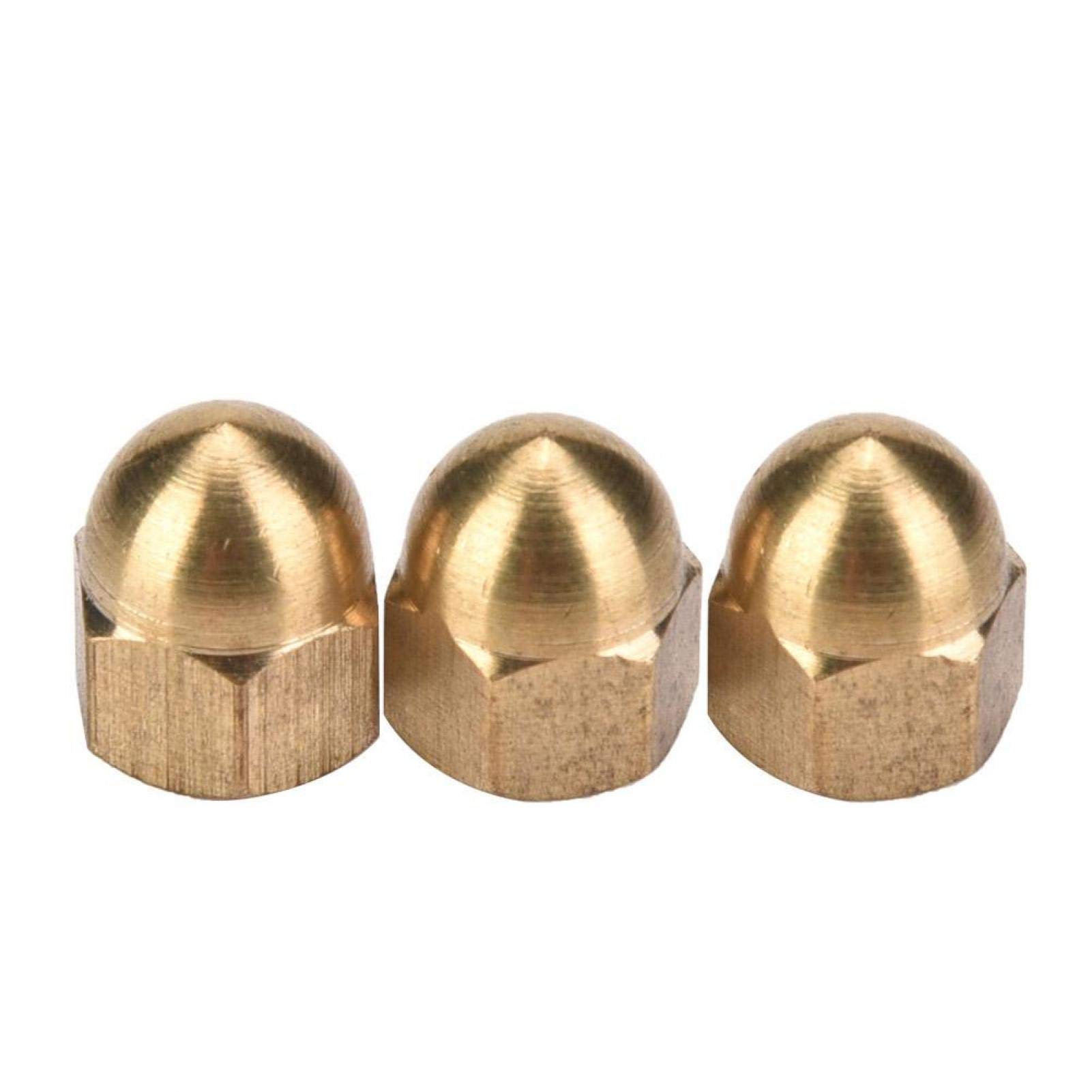 Acorn Nut Brass Acorn Hex Nut High Hardness M3-M12 Dome Cap Nut 7 Types Vehicle Fasteners Set with Box(M5 20PCS)