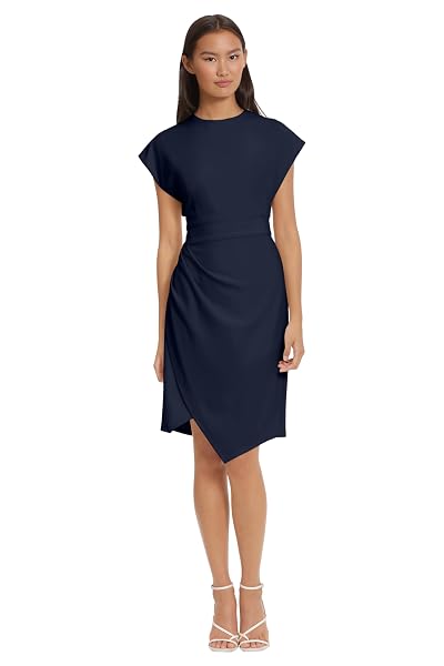 DONNA MORGAN WOMEN’S DRESSES SLEEK FAUX WRAP DRESS...