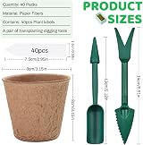 Aileem 40pk Round Fibre Seedling Pots 8cm Biodegradable Plant Starter Tray Kit view 3