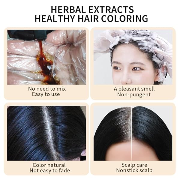AUTUMEGE BLACK INSTANT HAIR COLOR SHAMPOO FOR GRAY HAIR – EASY HAIR DYE SHAMPOO 3 IN 1-100% GREY COVERAGE – HERBAL COLORING IN MINUTES FOR WOMEN & MEN (NATURALLY BLACK)