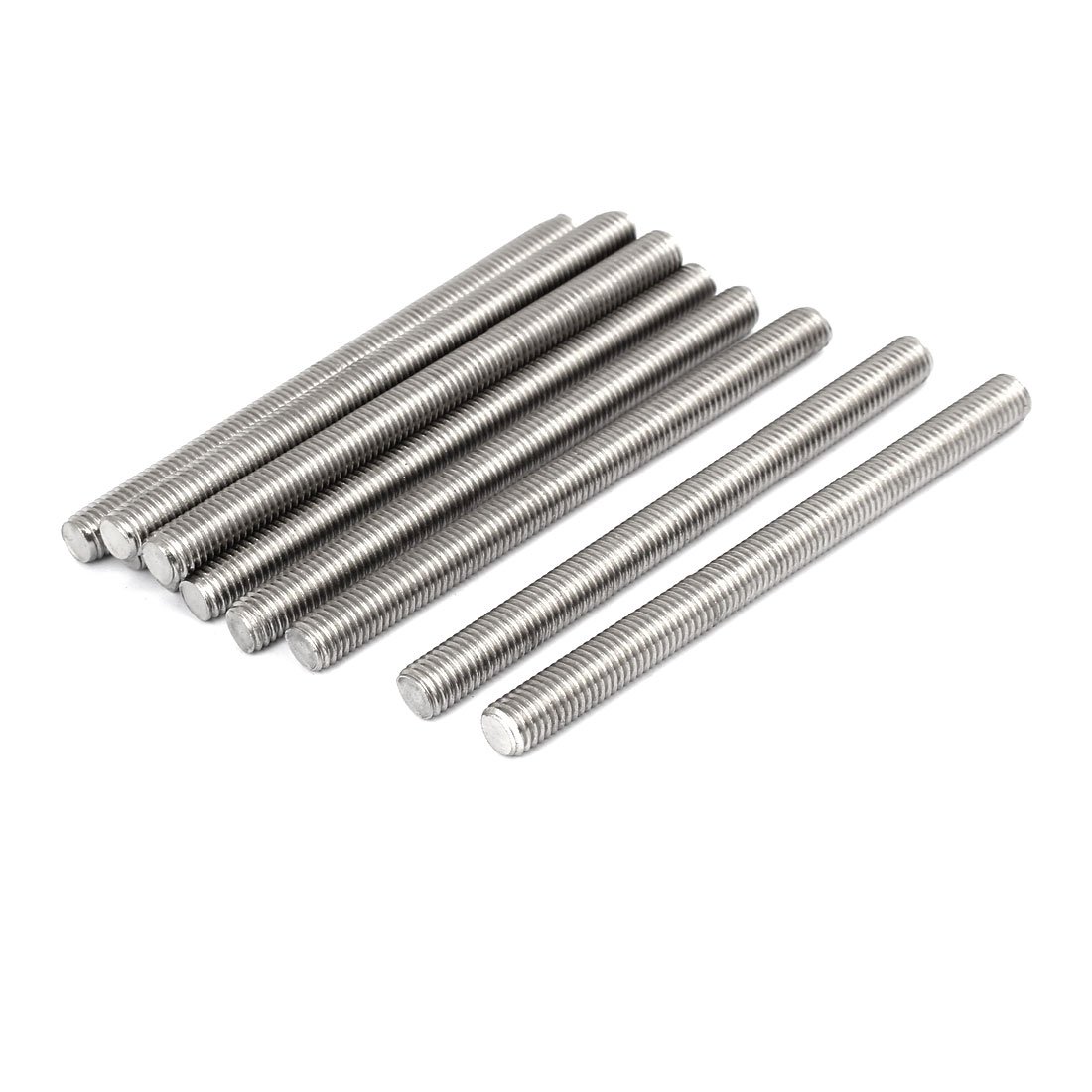Sourcingmap M10 x 130mm 304 Stainless Steel Fully Threaded Rods Bar Studs Fasteners 10 Pcs