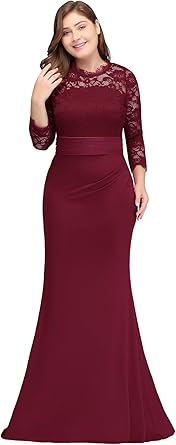 red plus size gown