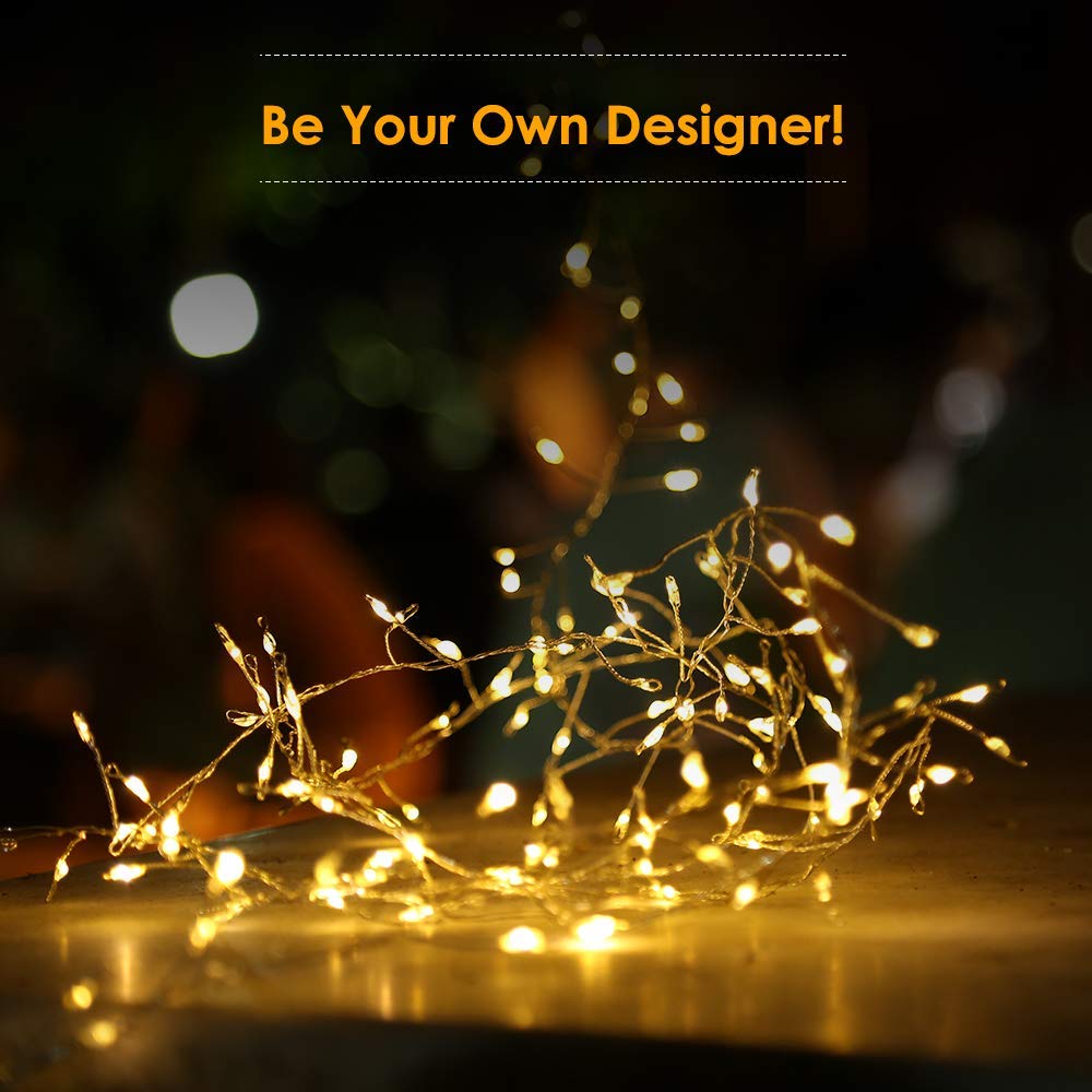 ECOWHO Fairy Lights Battery Operated, 200 LED String Lights Dimmable with Remote Control, Waterproof Decorative Lights for Bedroom Wedding Patio Garden Party (Warm White)