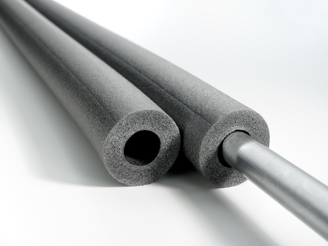 Schaumstoff-Rohrisolierung • 200cm Selbstklebend • Grau