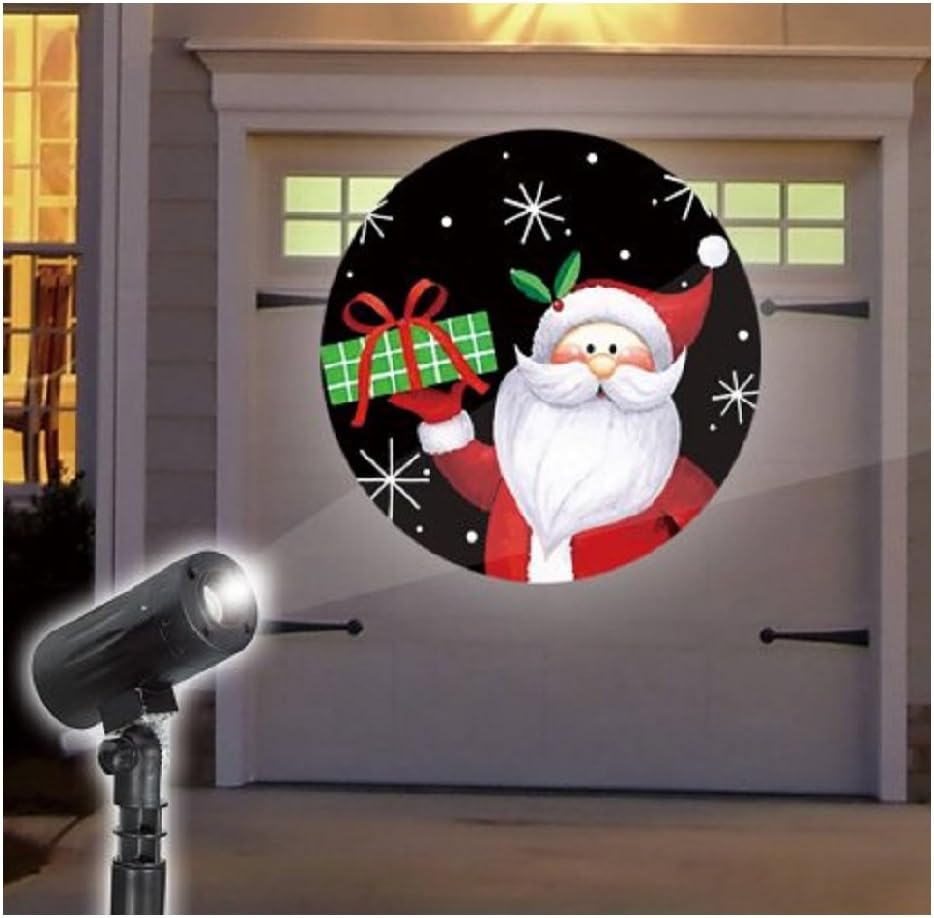 EZ Illuminations Holiday Projector LED Santa with Gift