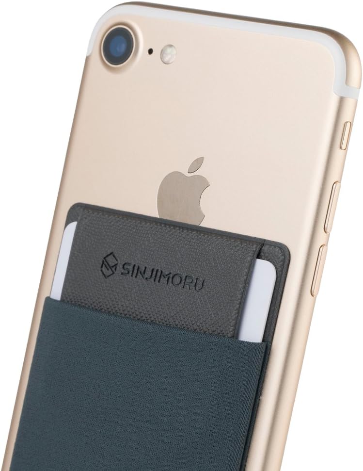 Sinjimoru Fabric Minimalist Wallet for iPhone Stick on Phone Card Holder Functioning as Card Sleeves for Mobile Phones. Sinji Pouch Flap