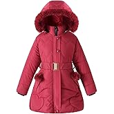 Girl Winter Dress Coats Hooded Fleece Jacket Warm Outwear Waterproof Heavy Parka