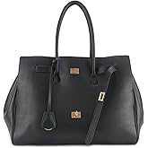 OMELUMO Genuine Leather Cowhide Top Handle Bag, Luxury Slouchy Design for Women and Men, Work Commuter Fashion