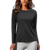 NASBING Women's Thermal Shirts Long Sleeve Base Layer Cold Weather Fleece Lined Warm Undershirt Regular Fit Crewneck Tops