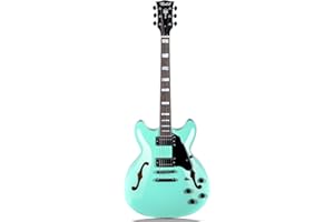 Redid Semi-Hollow Body Electric Guitar RD-100 Jazz Guitar with F-Hole,Maple neck,humbucker Pickups(Green)