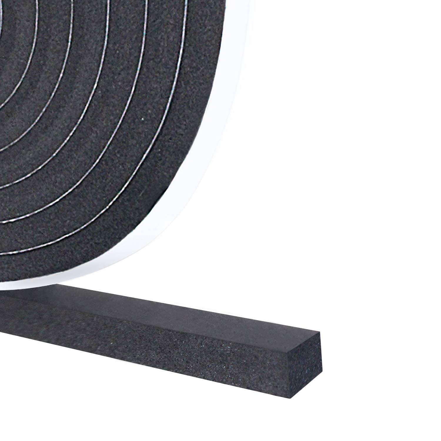 Storystore Foam Insulation Tape Self Adhesive, 12mm(W) x 12mm(T) x 4M(L) Weather Strip Foam Tape, Door Window Draught Excluder, Door Insulation Strip, Soundproof, Anti-Collision, Shockproof