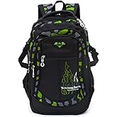 SOMBLG Boys Backpack Student Kids Bookbags Durable School Bags Big Heavy Duty Travel Waterproof (5-Green)