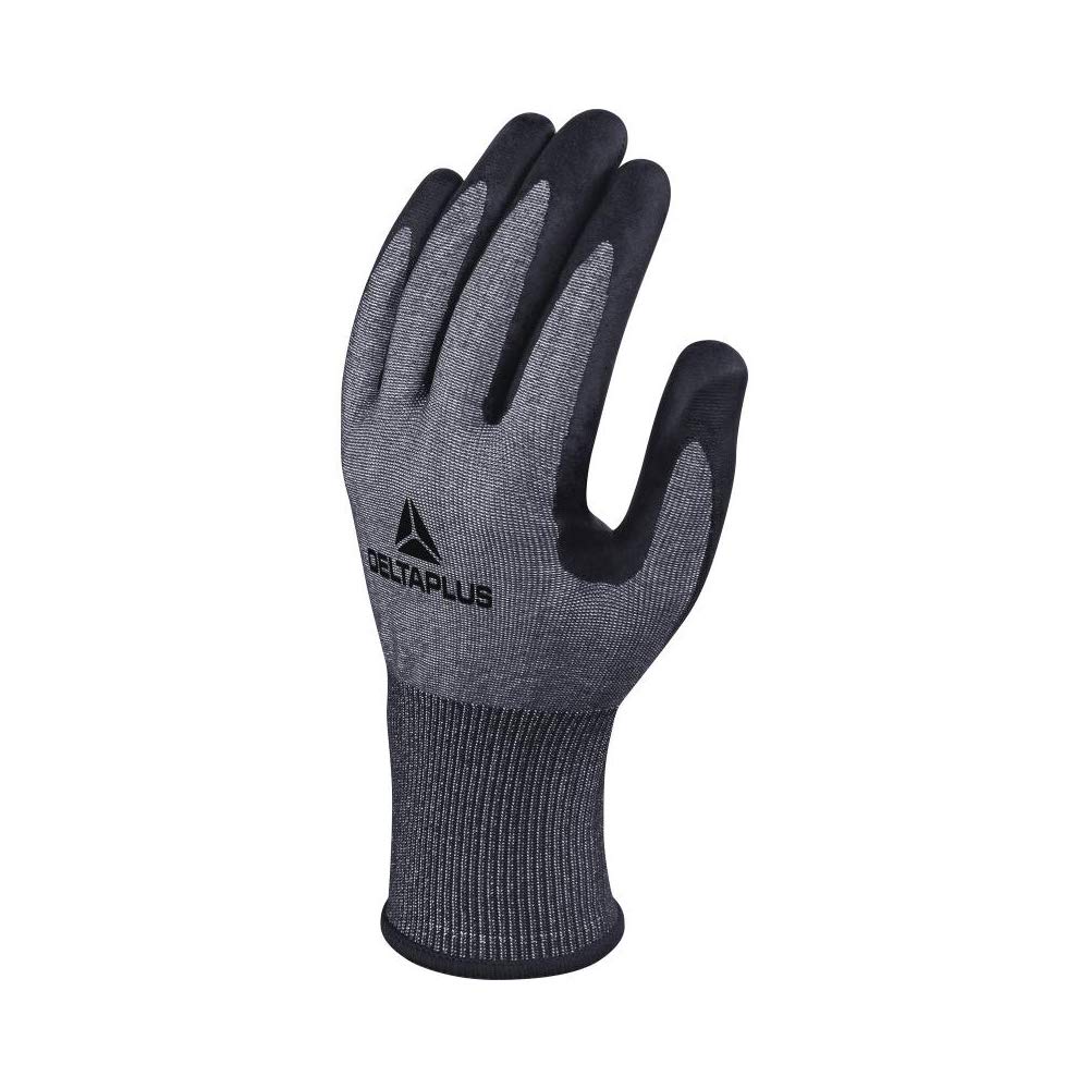 Delta Plus VECUTF02GR08 Venicut F Xtrem Cut Touch VECUTF02 Knitted Glove, Size 08, Navy Blue/Black, Pack of 60