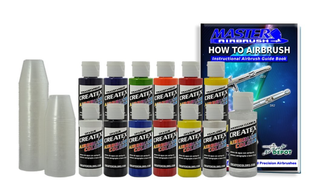 Createx Airbrush Paint Set Basic Starter Kit 12 Pcs Amazon.in Home