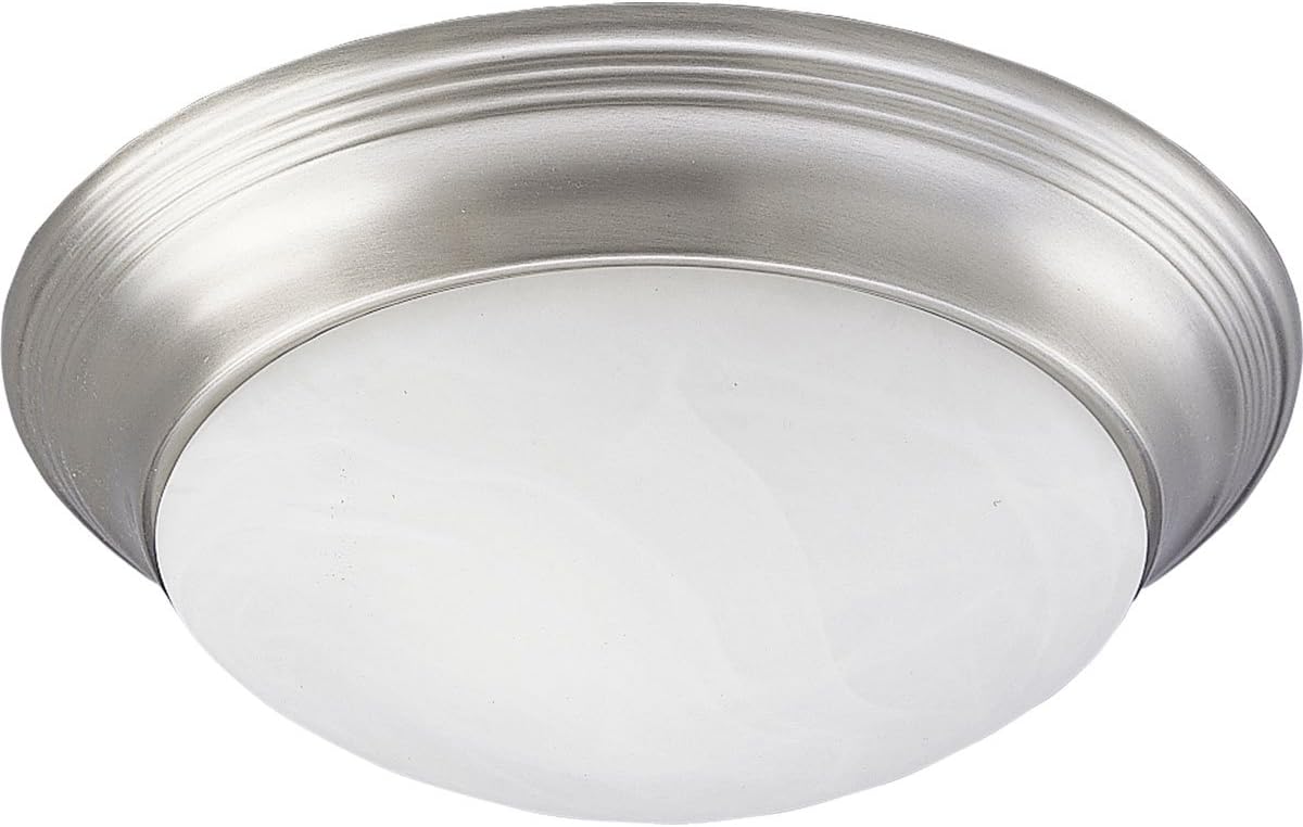 Best Progress Lighting Alabaster Glass Collection 1-Light Chrome Flushmount
