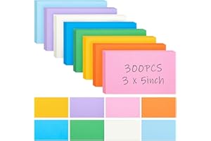 HEYPLACE 300PCS Colored Index Cards, 3x5 Inch Flash Cards Study Heavy Notecards for Studying School Office Learning Memo Scratch Pad, 8 Colors Notecards