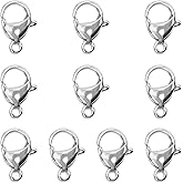 Shapenty 16mm Stainless Steel Lobster Claw Clasps Fastener Hook Connector for Necklace Bracelet Jewelry Finding Making Key Ring Keychain Bag Purse Hanging Charms Accessories Ornaments Craft (10)