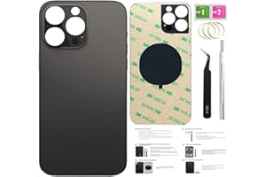 ZMVDJZ 14 Pro Max Back Glass Replacement for iPhone 14pro Max Back Cover Glass (Space Black, 6.7 Inch) with Pre-Installed Tape +Installation instruction + Repair Tools+ Screen Protector (Space Black)