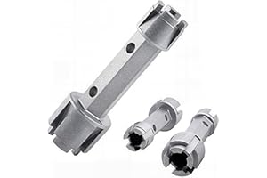 JTWKING Tub Drain Remover & Basin Wrench, Dual Ended Ratchet Wrench Use to Install and Remove Most Bath and Shower Drains and Closet Spuds Square Plastic Toilet Seat Nuts