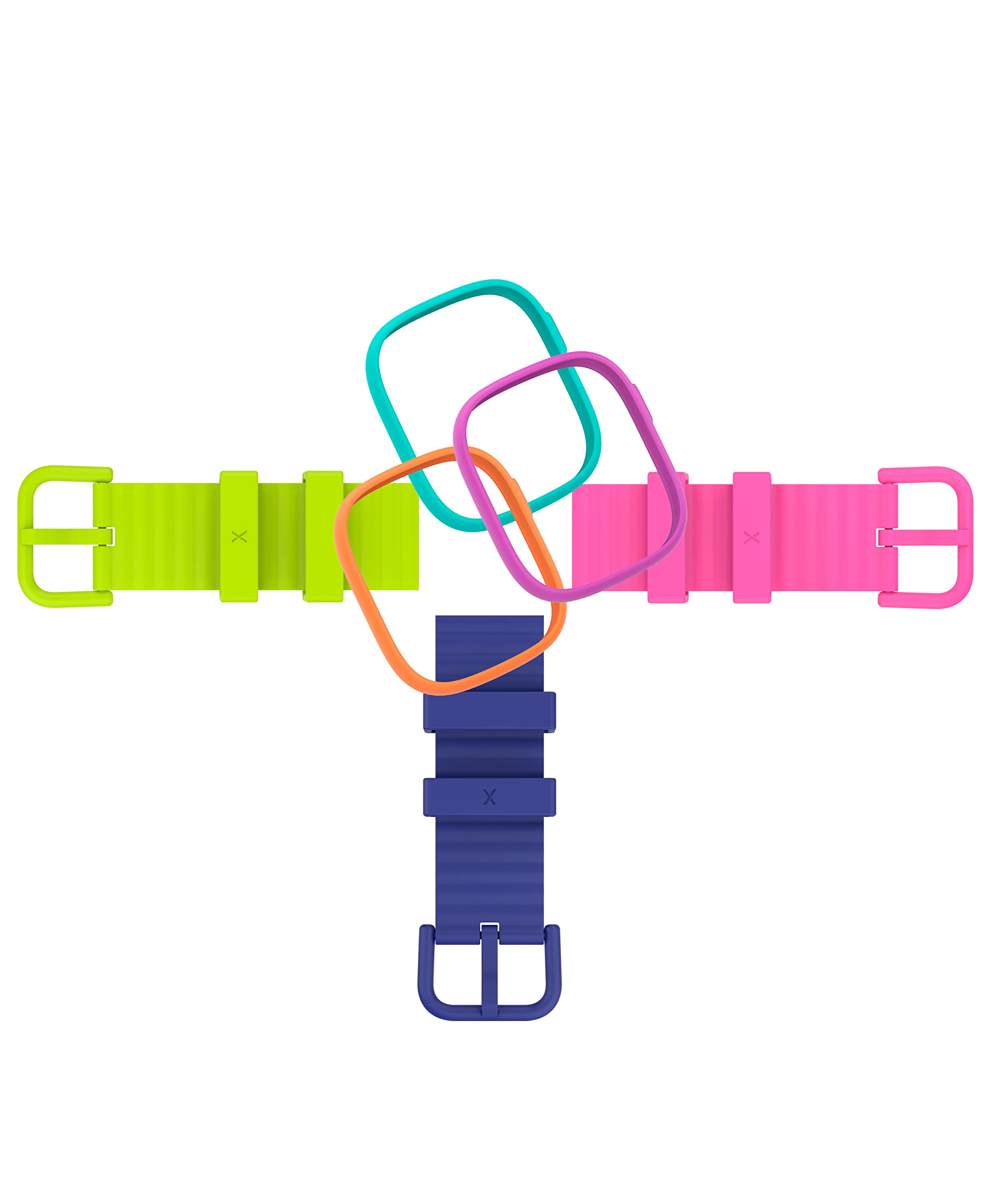 XPLORA X6 Play Strap and Bezel Accessory Pack - including 3 adjustable straps and 3 bezels in different variations (ENERGY PACK)