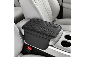 1pc PU Leather Car Armrest Pad | Comfortable Elbow Rest, Stylish Stitch Design, Universal Fit for All Vehicles with Storage B