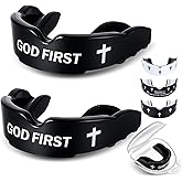 Yaomiao 2 Pcs Cross Mouth Guards Christian Teeth Armor Sport Game Guard & Case Religious Mouth Guard Football Basketball Baseball Wrestling Lacrosse Rugby Boxing Taekwondo