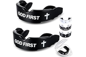 Yaomiao 2 Pcs Cross Wrestling Mouth Guards Christian Teeth Armor Sport Game Guard with Case Religious Mouth Guard Baseball Football Lacrosse Basketball Rugby Boxing Taekwondo