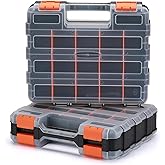 EMENTOL 2PCS Double Side Tool Organizer with Impact Resistant Polymer and Customizable Removable Plastic Dividers, Hardware B