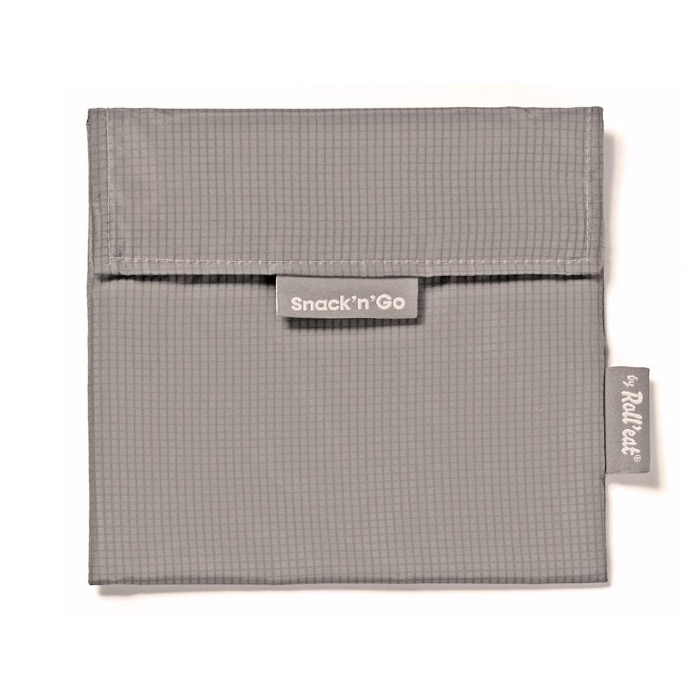 Roll’eat® Snack'n’Go Active | Reusable Snack Bag | Kids Snack Container | Eco-Friendly Food Bag | Gray Snack Holder