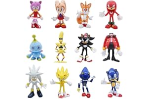ROCFAR Sonic Action Figures,Sonic Toys,1.6-2.48 inches Tall Sonic Toy The Hedgehog Toys,Perfect Kids Gifts (Pack of 12)
