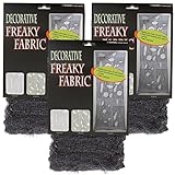 Halloween Haunters Black Freaky Loose Weave Creepy Cloth Fabric (Pack of 3) - Drape on Props and Decor for Spooky, Scary Haunted Houses