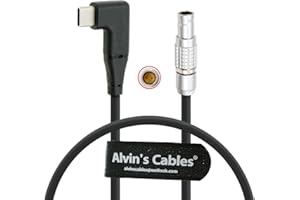 Alvin's Cables Right Angle PD USB-C Type-C to 2 Pin Male Power Cable Fast Charging Cable for DJI Ronin| Tilta| Teradek| SmallHD| Z-CAM Cameras Monitor 45CM/17.7 inches