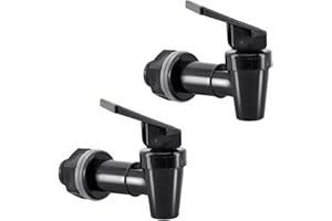 Hgzaccompany Replacement Cooler Faucet Water Bottle Jug, BPA-Free Plastic Spigot Spout Water Beverage Lever Pour Dispenser Valve, Crock Tap (2 Black)
