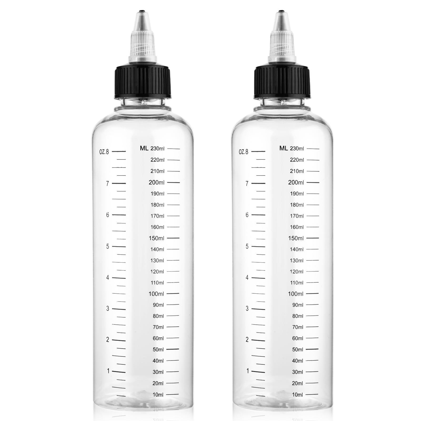 Photo 1 of SynHHergyx 2 Pack Applicator Bottle for Hair 8.5oz Hair Oil Container Plastic Hairs Color Dispenser for Salon Sylist Twist-On Top Tip Cap with Clear Graduated Scale