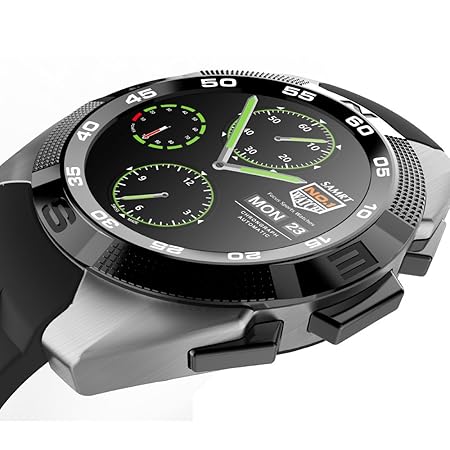 No.1 G5 MTK2502C 1.2 Inch Smart Watch Bluetooth 4.0 Heart Rate Monitor Smartwatch fit IOS Android (Silver)