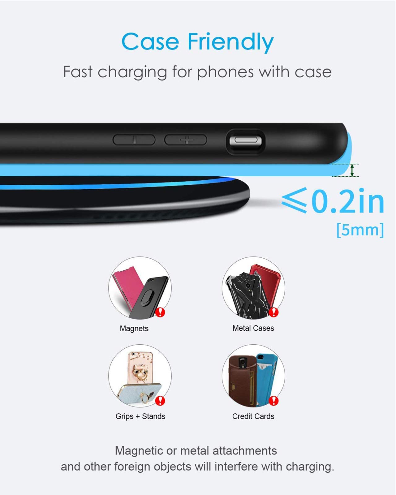 NANAMI Fast Wireless Charger [2 Pack] - Qi Certified Wireless Charging Pad for iPhone 16/16 Plus/16 Pro/16 Pro Max/15/14/13/13 Pro/12,10W for Samsung Galaxy S24/S24 Ultra/S23/S22/S21/S20,New Airpods
