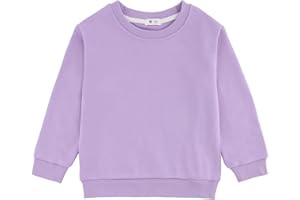 HahaNice Toddler Crewneck Sweatshirts Solid Pullover Tops for Girls or Boys