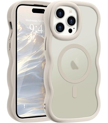 CAPRARO Cute Wavy Edge Case For IPhone 14 Pro Max – MagSafe Compatible, 14 FT Drop Protection, Full Camera Cover, Brown
