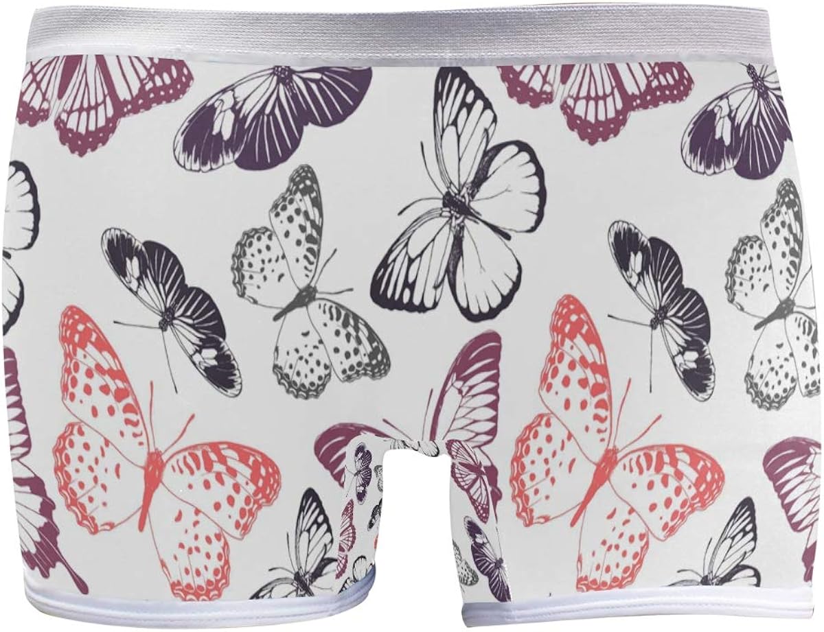 Butterflies Seamless Pattern Basics Women's Modern Boy Short Boxer